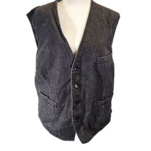 Express pinstripe lined denim vest
